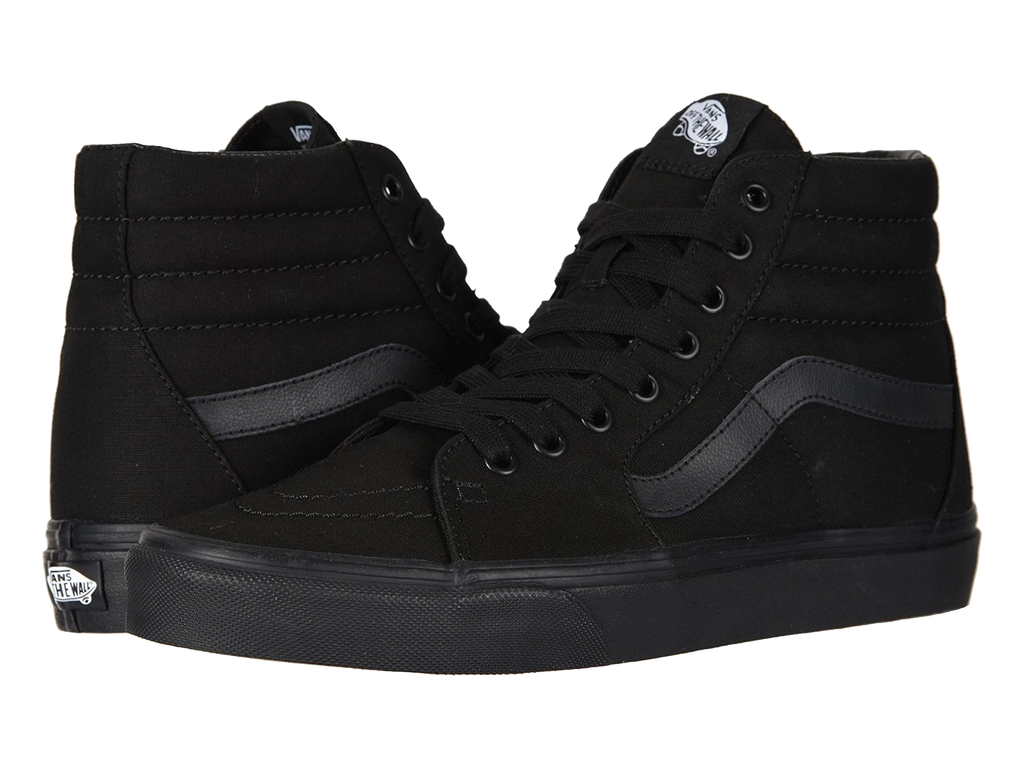 Custom Sk8 Hi Vans - Monochrome Black Custom Sk8 Hi Vans - Monochrome Black