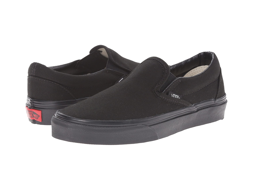 Custom Slip-On Vans - Monochrome Black Custom Slip-On Vans - Monochrome Black