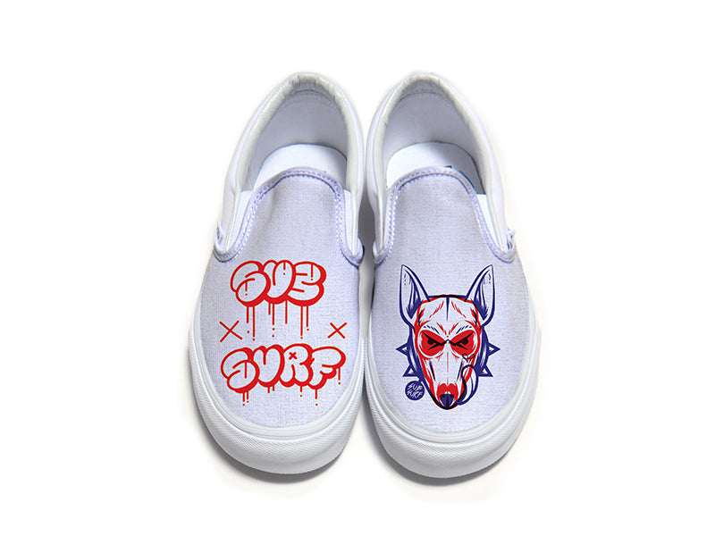 SUBSURF® Head Fuzz Logo and Dog Slip On Vans SUBSURF® Head Fuzz Logo and Dog Slip On Vans