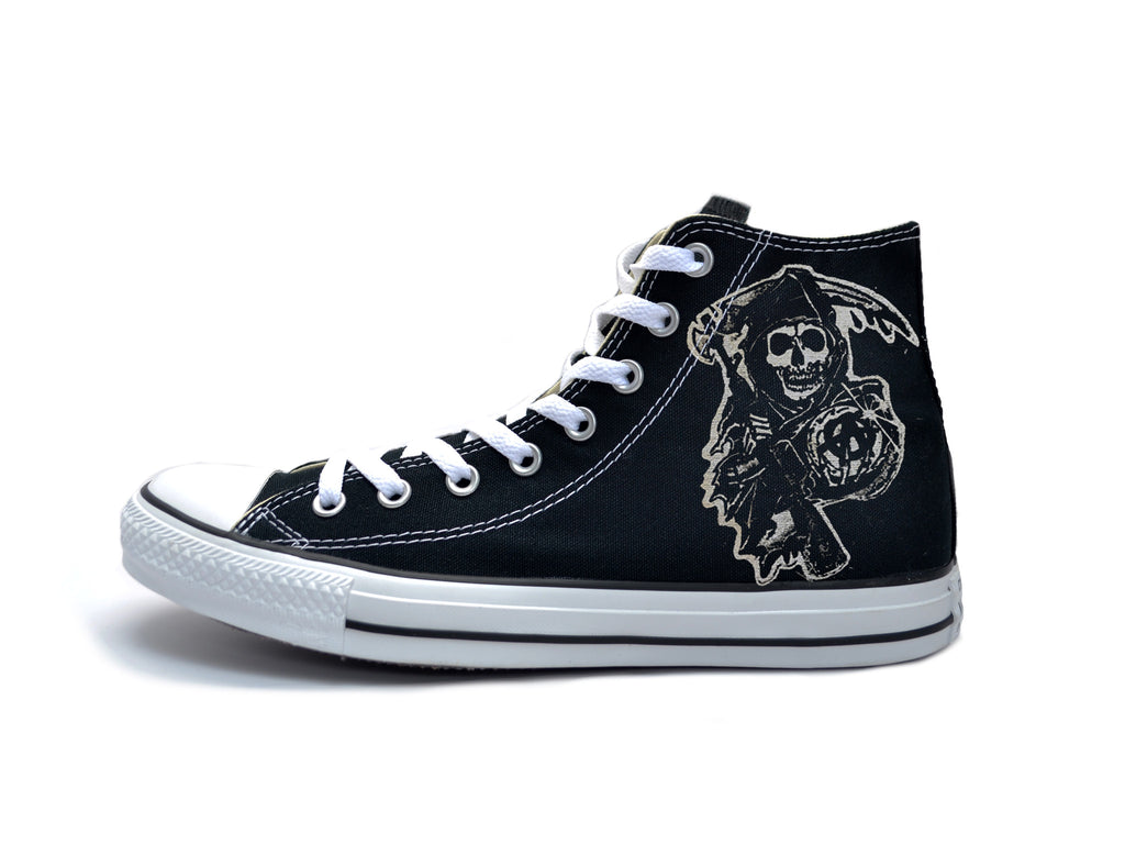 Sons Of Anarchy B&W Reaper Chucks - CLEARANCE Sons Of Anarchy B&W Reaper Chucks - CLEARANCE