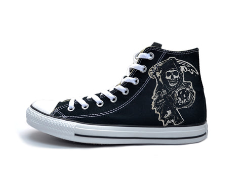 Sons Of Anarchy B&W Reaper Chucks - CLEARANCE